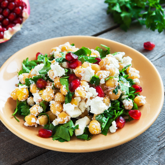 Lemon-Herb Chickpea Salad with Cucumbers & Avocado