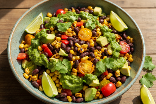 Charred Corn & Black Bean Salad with Lime-Cilantro Dressing