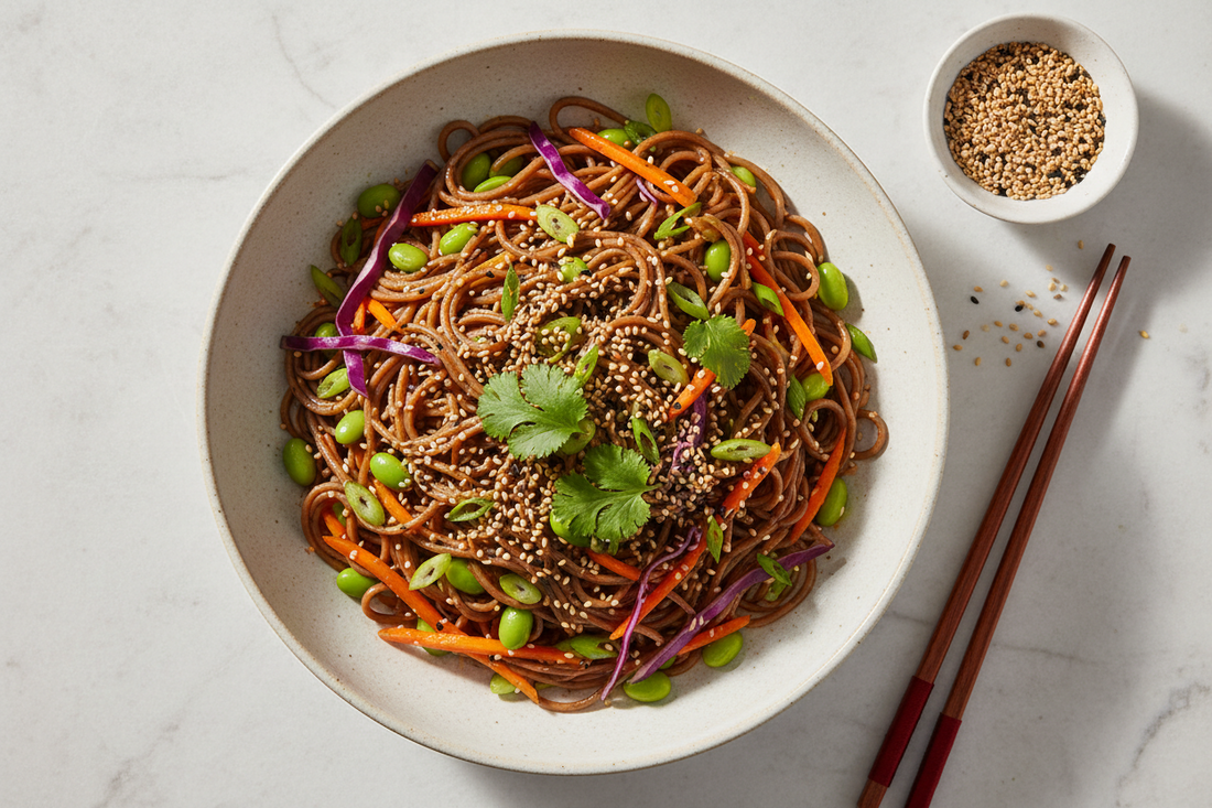 Sesame-Ginger Soba Noodle Salad with Edamame