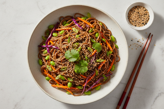 Sesame-Ginger Soba Noodle Salad with Edamame